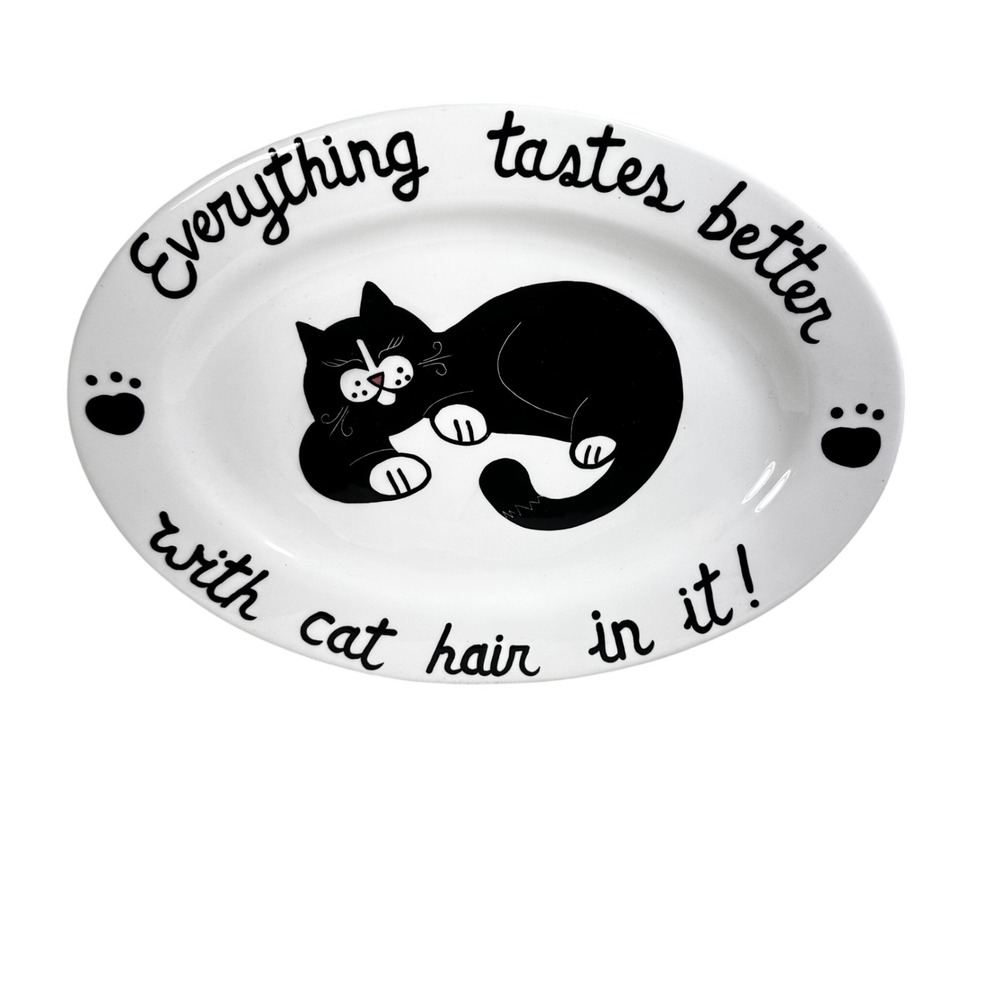 Our Name Is Mud Lorrie Veasey Cat Hair Oval Platter Everything Tastes Better